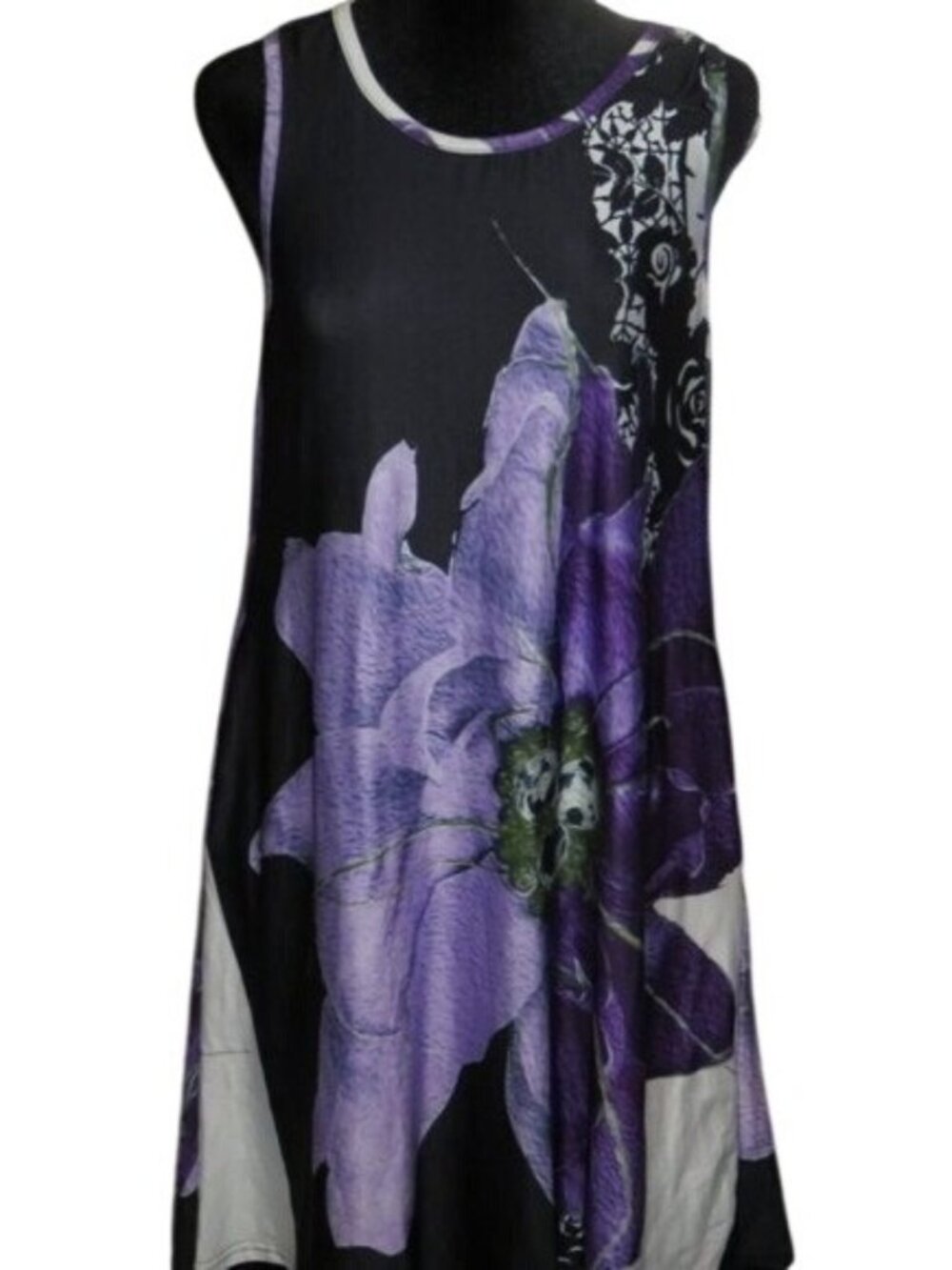 Aster by Firmiana Sleeveless Purple & Navy Midi Dress Size Small NWT
